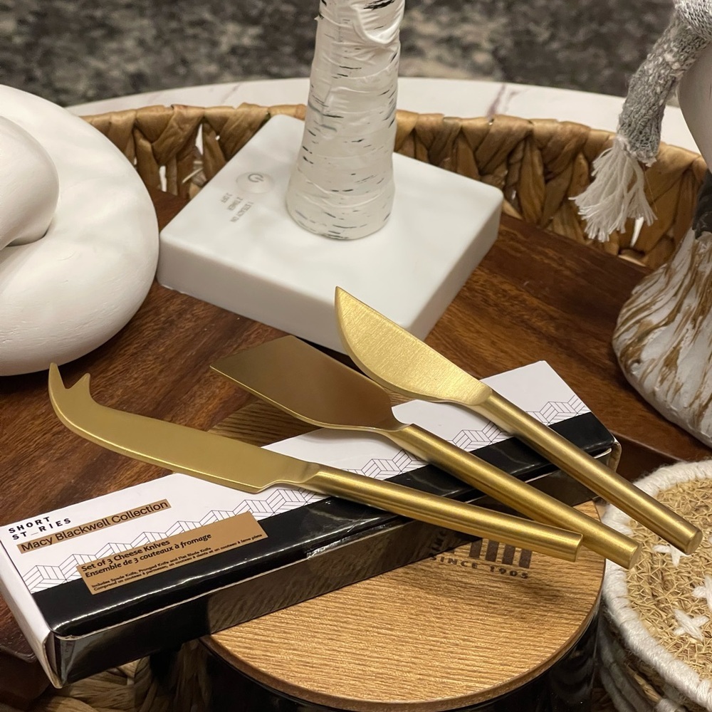 MACY BLACKWELL X SHORT STORIES Gold Cheese Knives - Picture 4 of 9